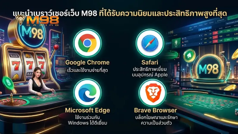 แนะนำเว็บบราวเซอร์ M98 ยอดนิยม ประสิทธิภาพสูงที่สุด